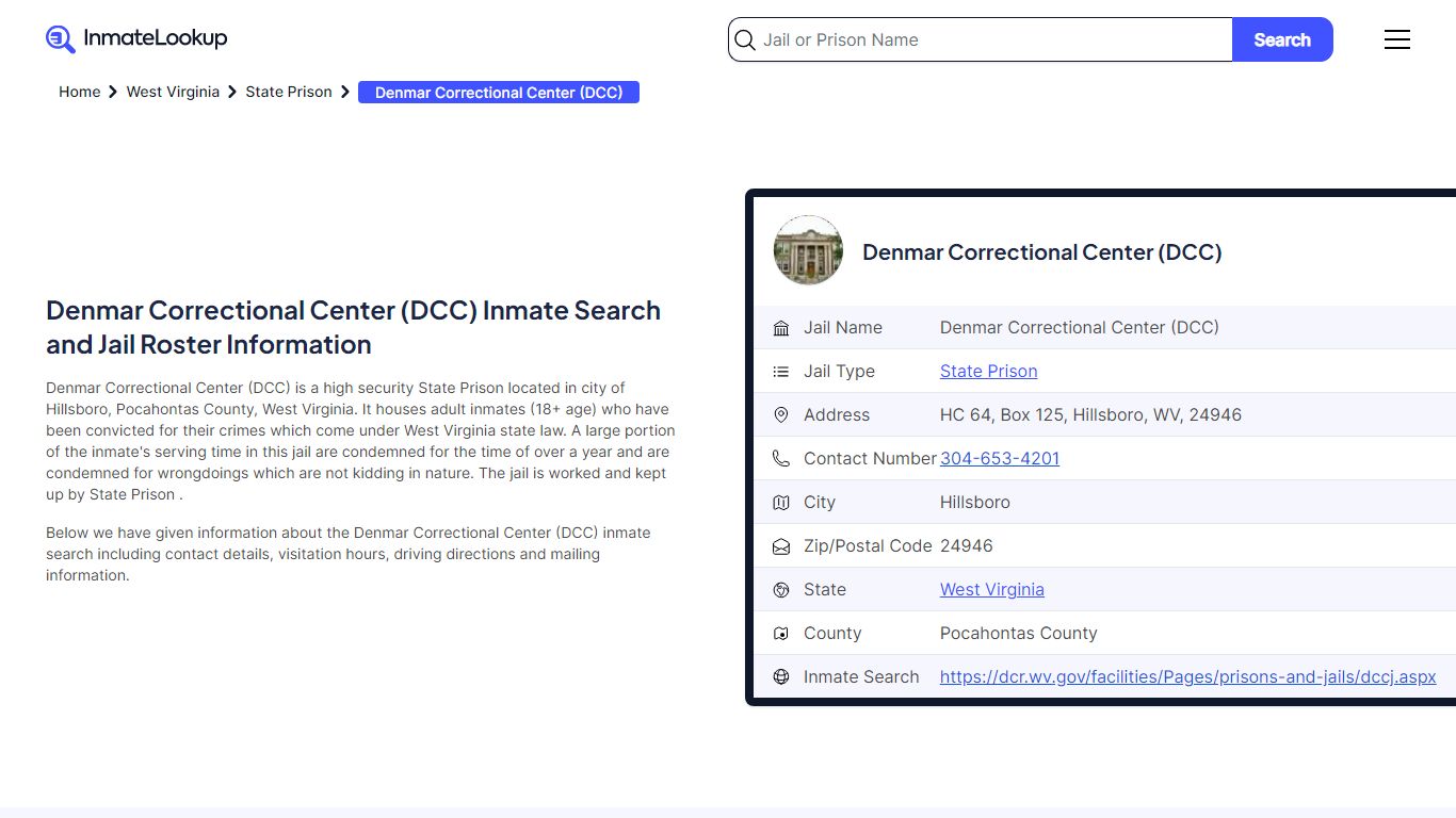 Denmar Correctional Center (DCC) Inmate Search, Jail Roster, Bookings ...